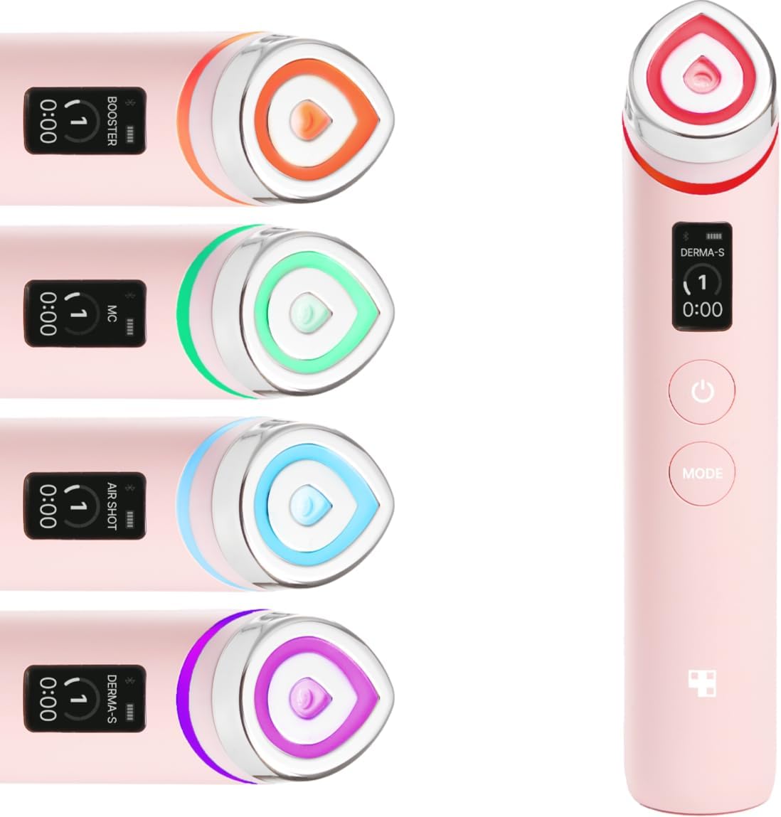 Medicube Booster Pro 6-in-1 Korean beauty pink handheld massager with 4 LED color modes